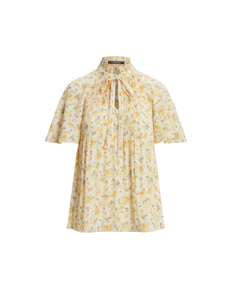 Ralph Lauren 宽松版花卉褶裥乔其纱衬衫