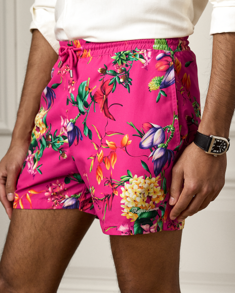 Ralph Lauren 宽松版Amalfi植物图案沙滩裤