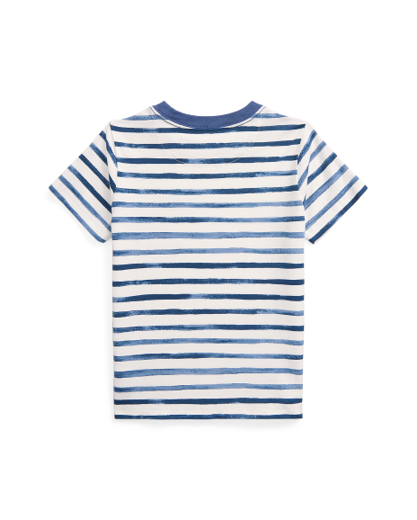 Ralph Lauren 条纹螃蟹印花棉质口袋T恤