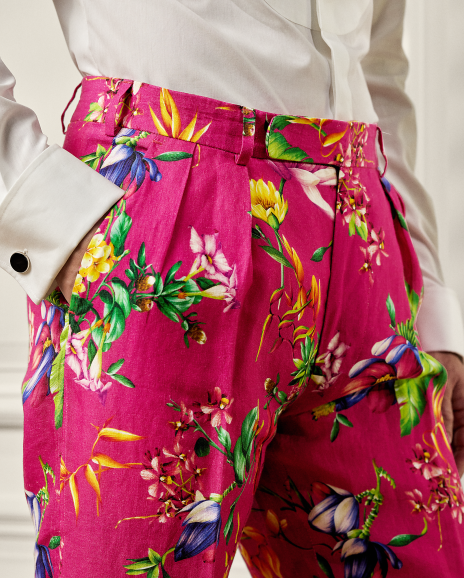 Ralph Lauren 植物图案亚麻长裤
