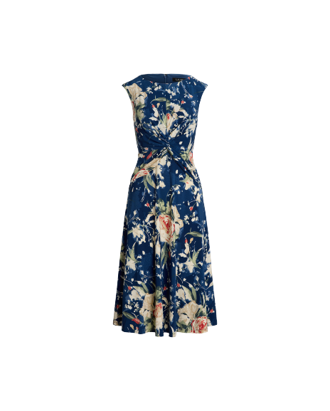 Ralph Lauren 花卉图案弹力平纹针织连衣裙