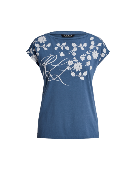 Ralph Lauren 宽松版花卉刺绣平纹针织T恤