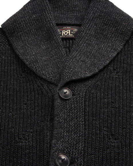 Ralph Lauren 宽松版补丁棉质青果领针织开襟衫