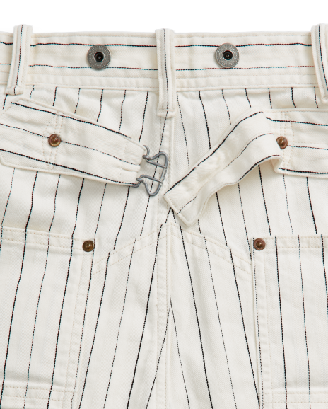 Ralph Lauren 经典版条纹人字斜纹棉布工装长裤