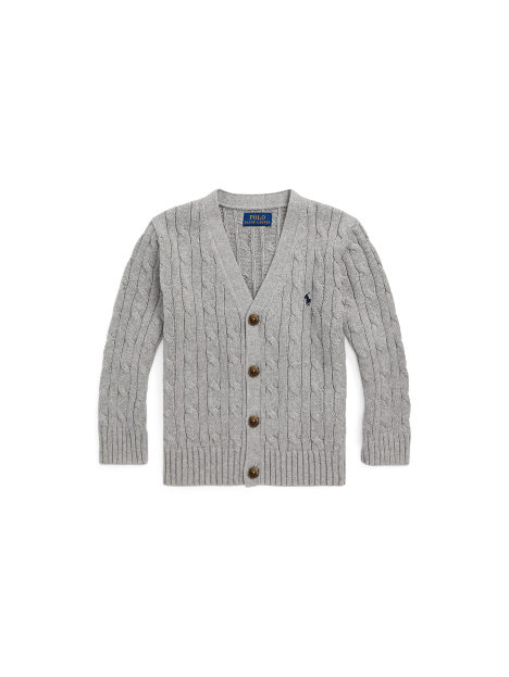 Ralph Lauren 绞花编结棉V领针织开襟衫