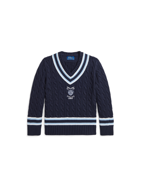 Ralph Lauren 刺绣棉质板球针织衫
