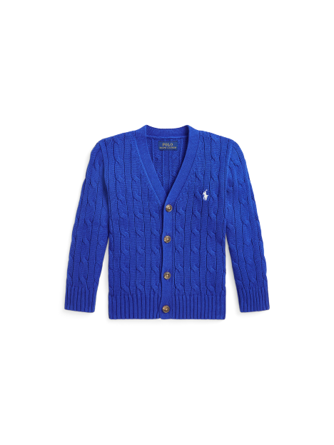 Ralph Lauren 绞花编结棉质V领针织开襟衫