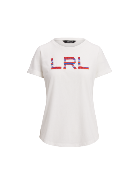 Ralph Lauren 宽松版珠饰徽标棉质平纹针织T恤
