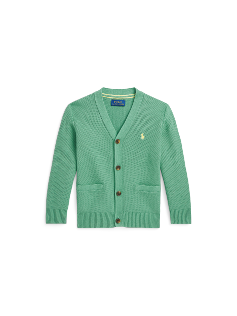Ralph Lauren 网眼布棉质V领针织开襟衫
