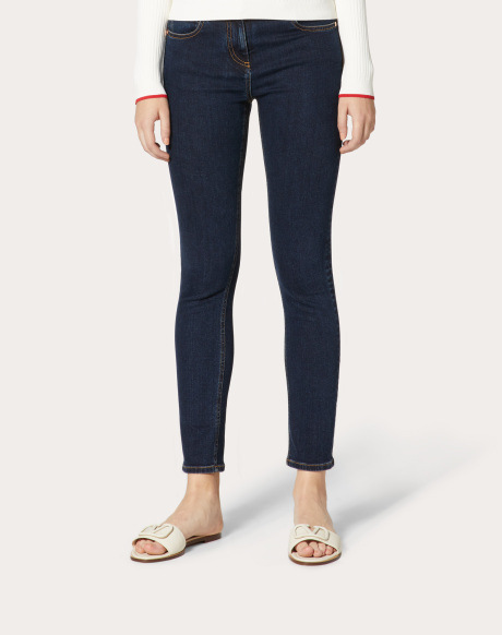 金色 v 字牛仔裤