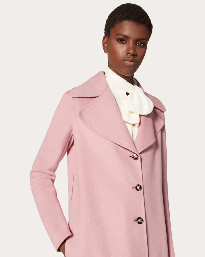 valentino华伦天奴女士粉红色双层羊绒大衣|valentino华伦天奴中国