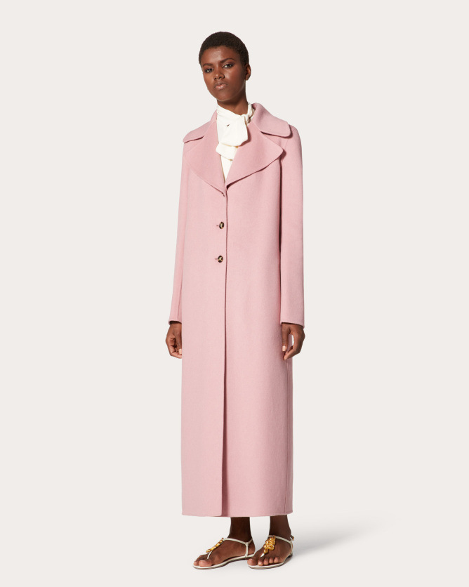 valentino华伦天奴女士粉红色双层羊绒大衣|valentino华伦天奴中国