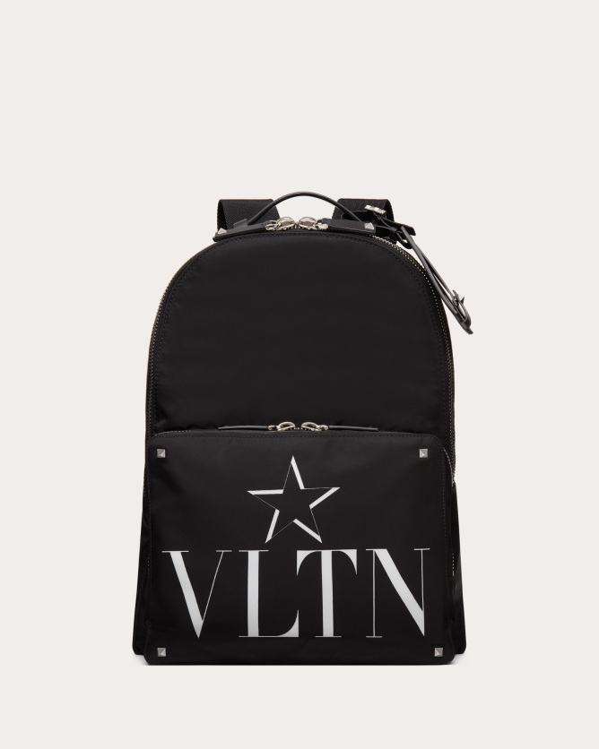 valentino华伦天奴男士黑色售罄 vltn star 尼龙双肩包|valentino