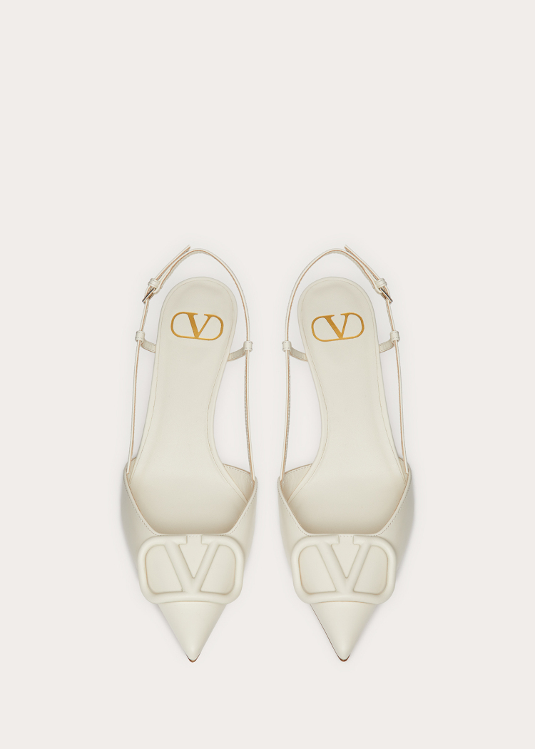 vlogo signature 小牛皮后系带高跟鞋(鞋跟高4厘米)