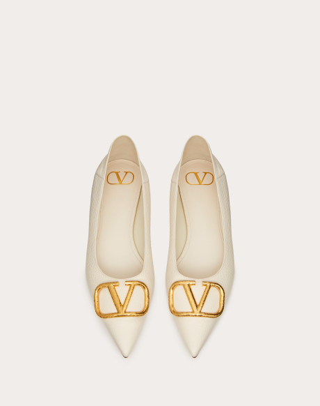 vlogo signature 小牛皮芭蕾平底鞋(鞋跟高 0.5 厘米)