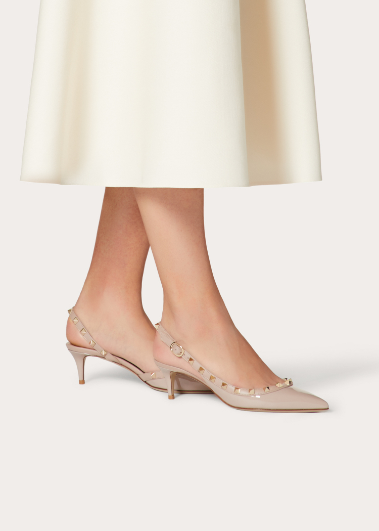 rockstud 漆皮后系带铆钉高跟鞋 (鞋跟高5厘米)