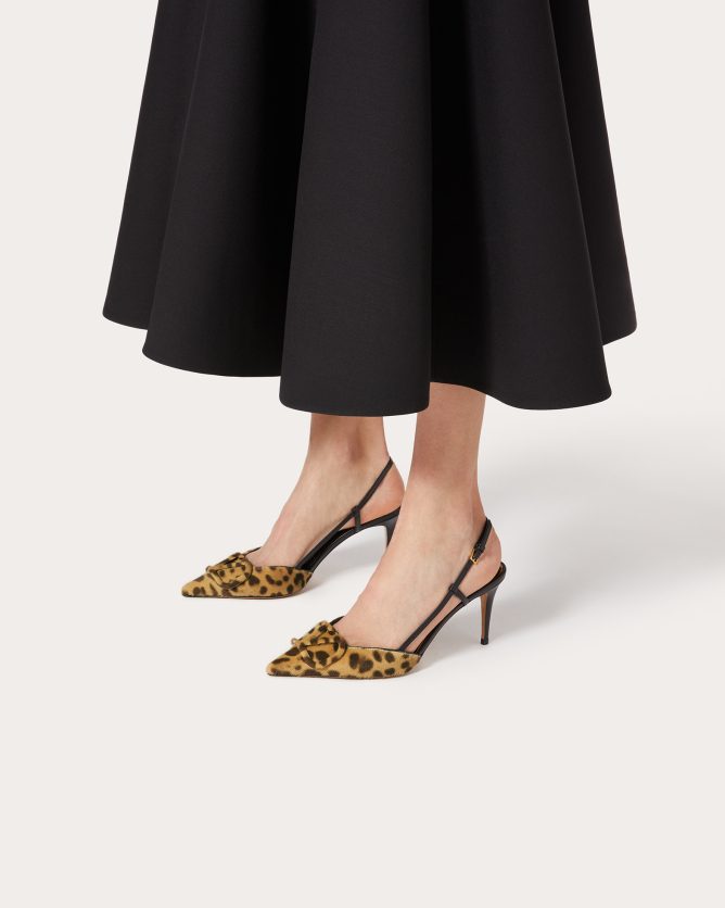 signature 小牛毛后系带高跟鞋 (鞋跟高8厘米)|valentino华伦天奴中国