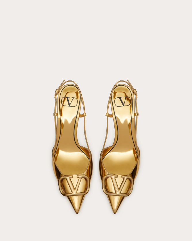 vlogosignature镜面效果小牛皮后系带高跟鞋鞋跟高8厘米