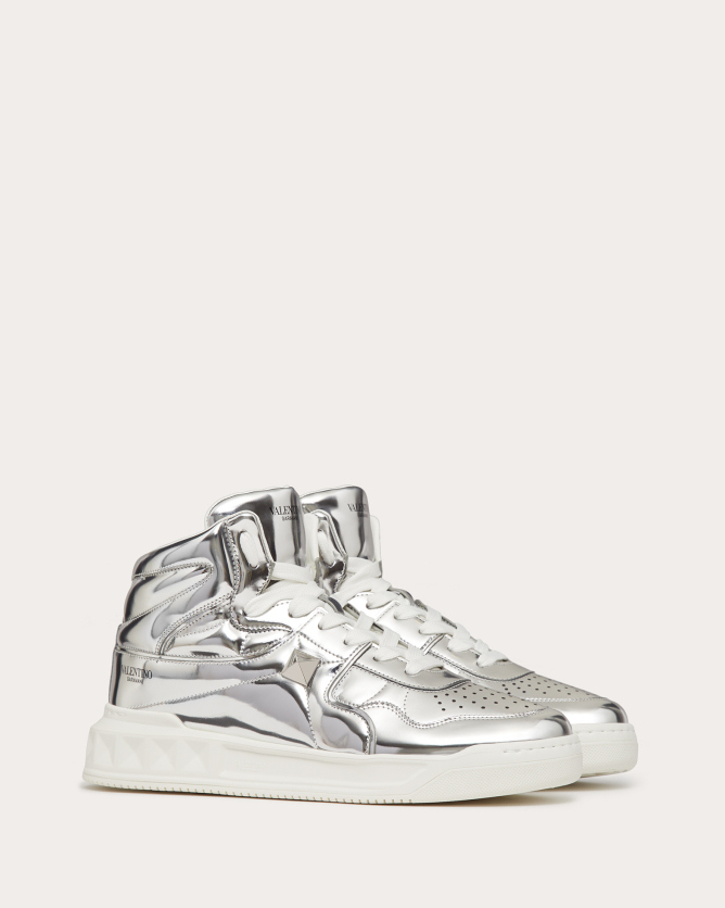 onestud镜面效果合成纤维中帮运动鞋