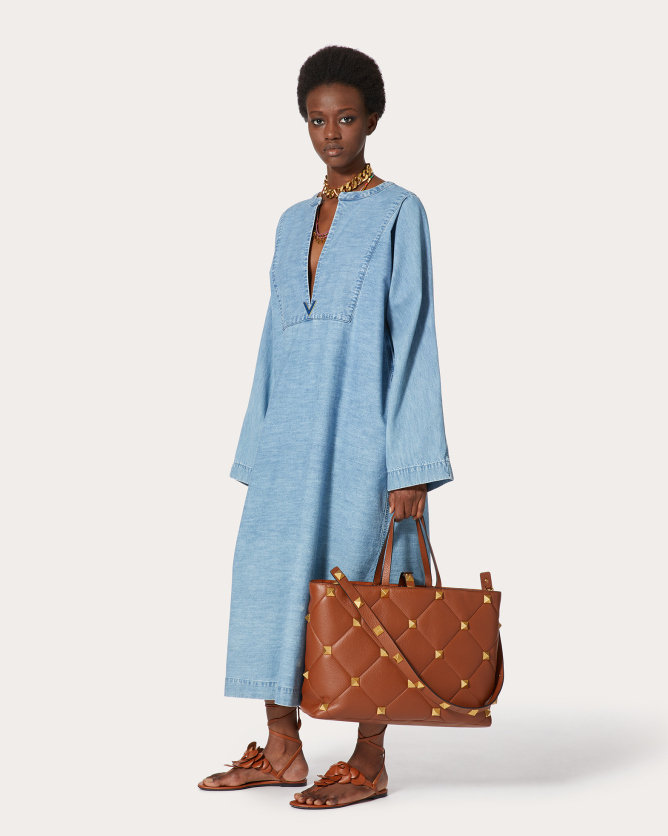 chambray牛仔长款卡夫坦