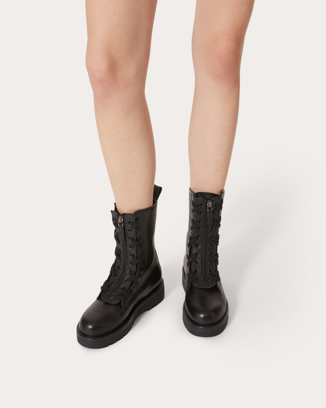 xcombat小牛皮靴鞋跟高4厘米