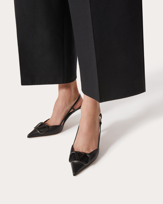 vlogosignature小牛皮后系带高跟鞋鞋跟高8厘米