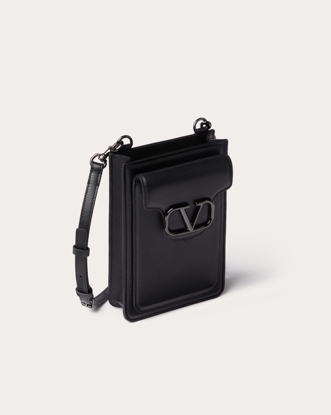 valentino华伦天奴男士黑色loc06肩背手机包 |valentino华伦天奴