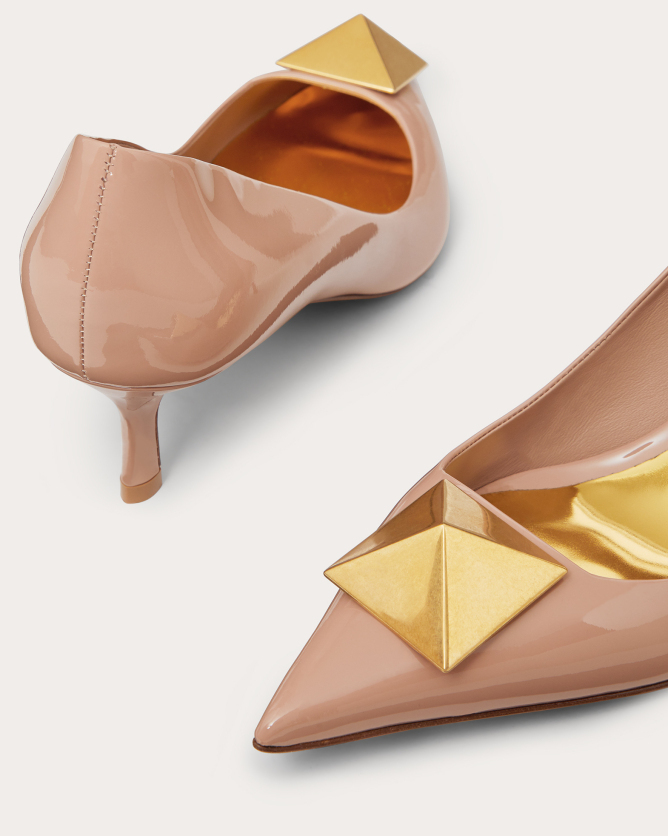 valentino华伦天奴女士肉桂粉色one stud漆皮高跟鞋(鞋跟高5厘米)