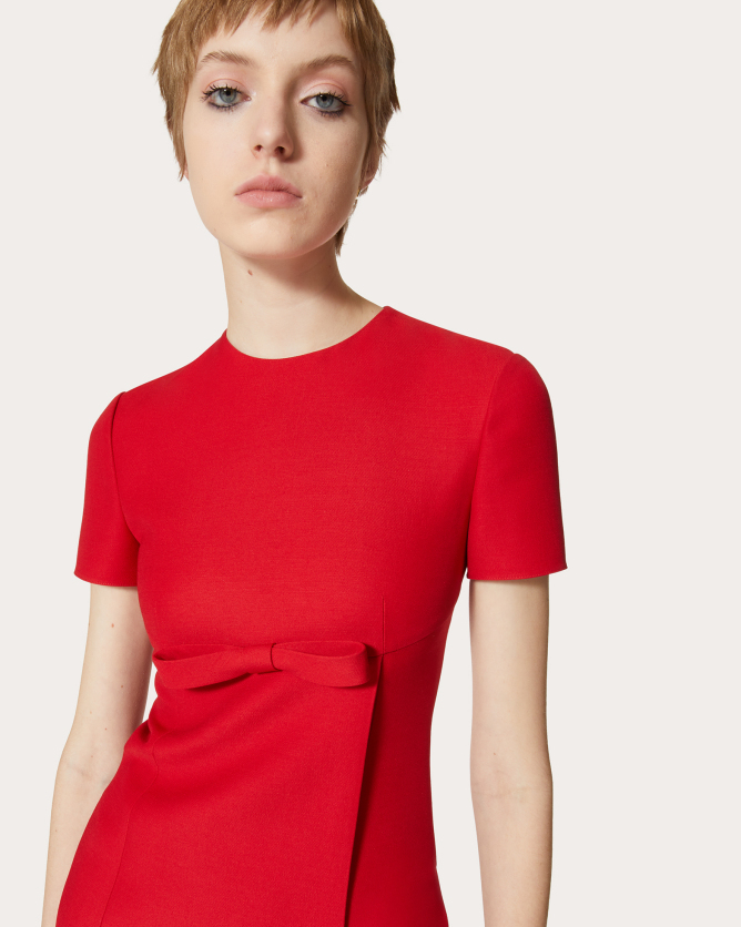 valentino华伦天奴女士正红色crepe couture连衣裙|valentino华伦天奴