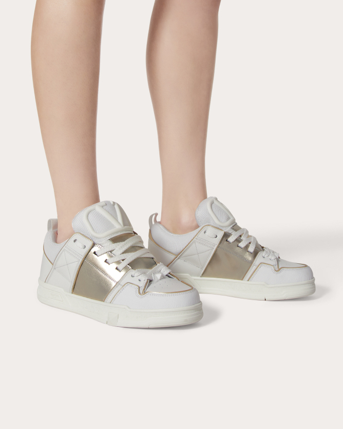 skate金属饰带小牛皮运动鞋|valentino华伦天奴中国官网