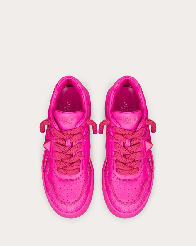 valentino华伦天奴女士粉红色one stud xl羊皮运动鞋|valentino
