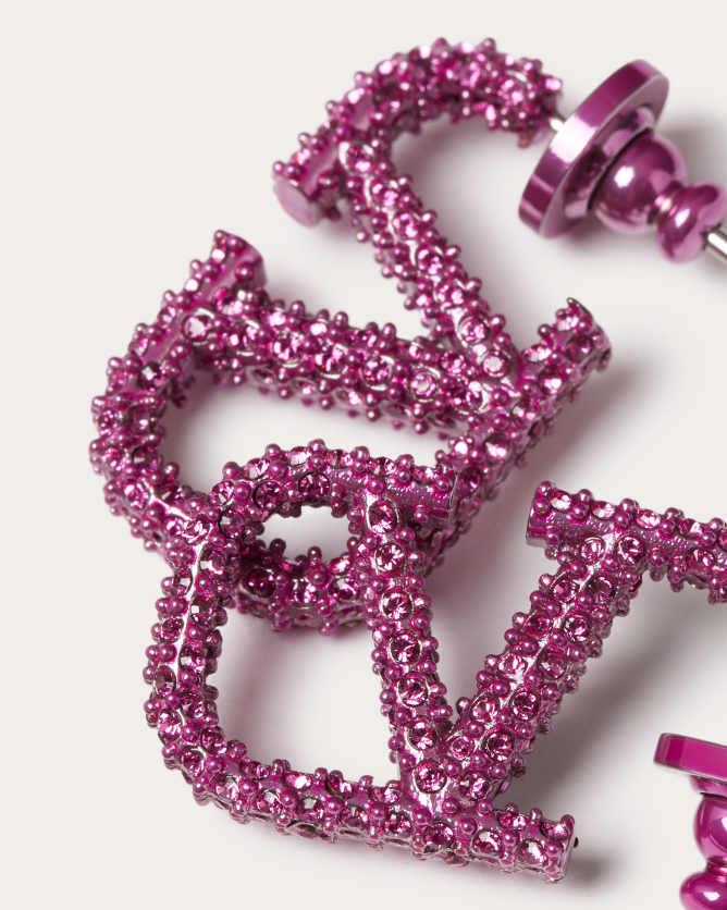 vlogo signature仿水晶金属耳环