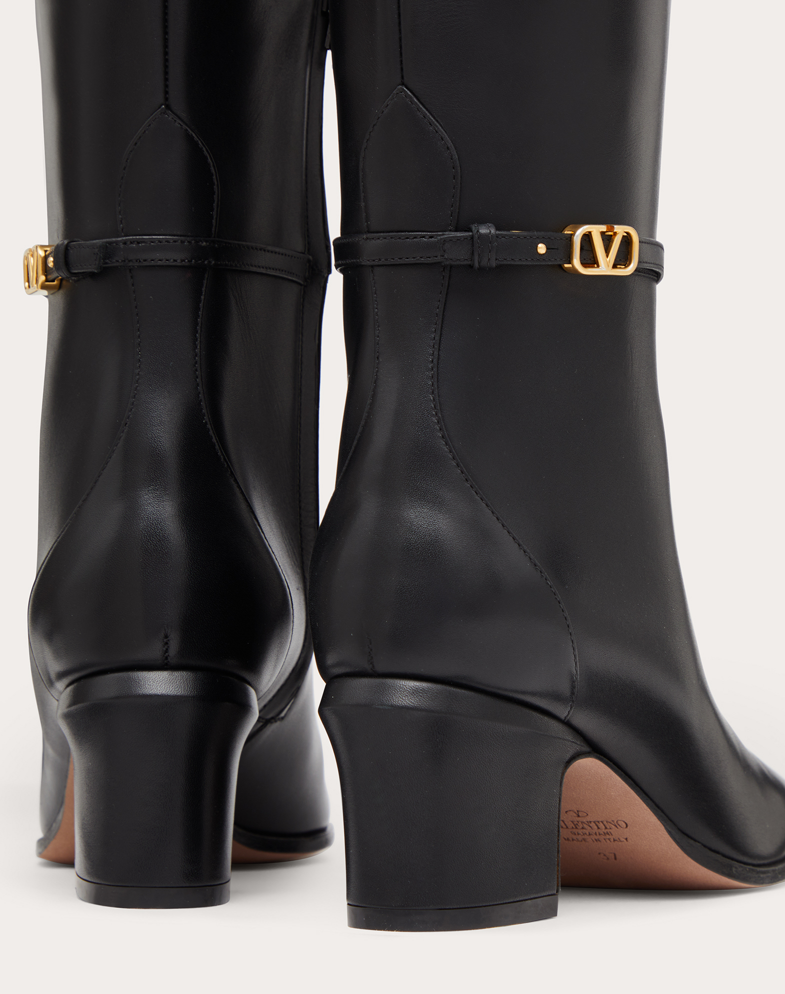 Valentino华伦天奴女士黑色TAN-GO小牛皮靴（鞋跟高6厘米） |Valentino 