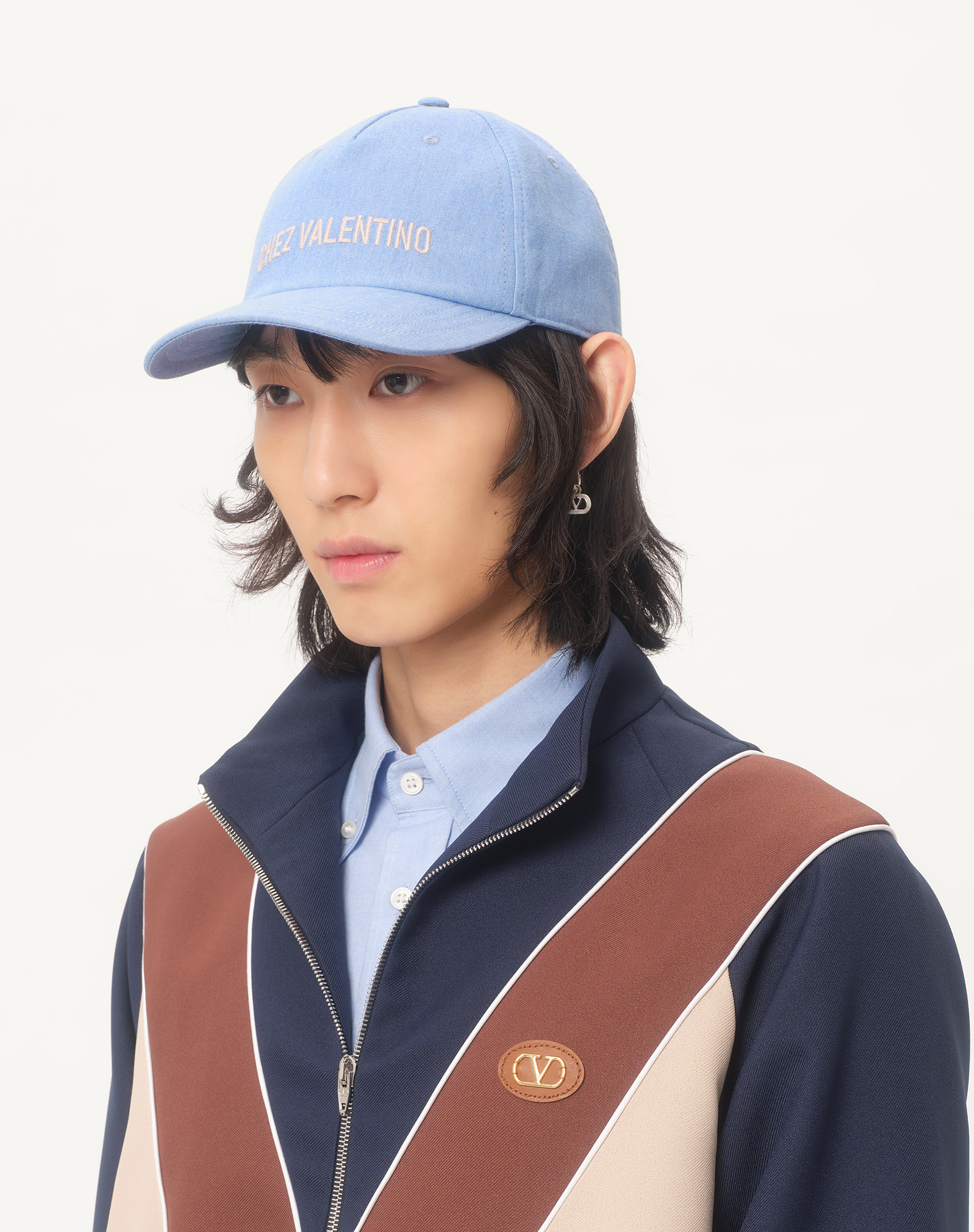 【極希少】VALENTINO VLTNロゴ ハット ユニセックスモデル Dice & Purple A Logo mbroidery BASEBALL JACKET baseball
